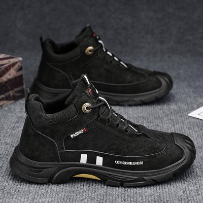 Schuhe für Herren High-Top Plateau-Sneakers Herren Outdoor Wandern Rutschfest Abriebfest Schuhe mit dicker Sohle Zapatillas Hombre