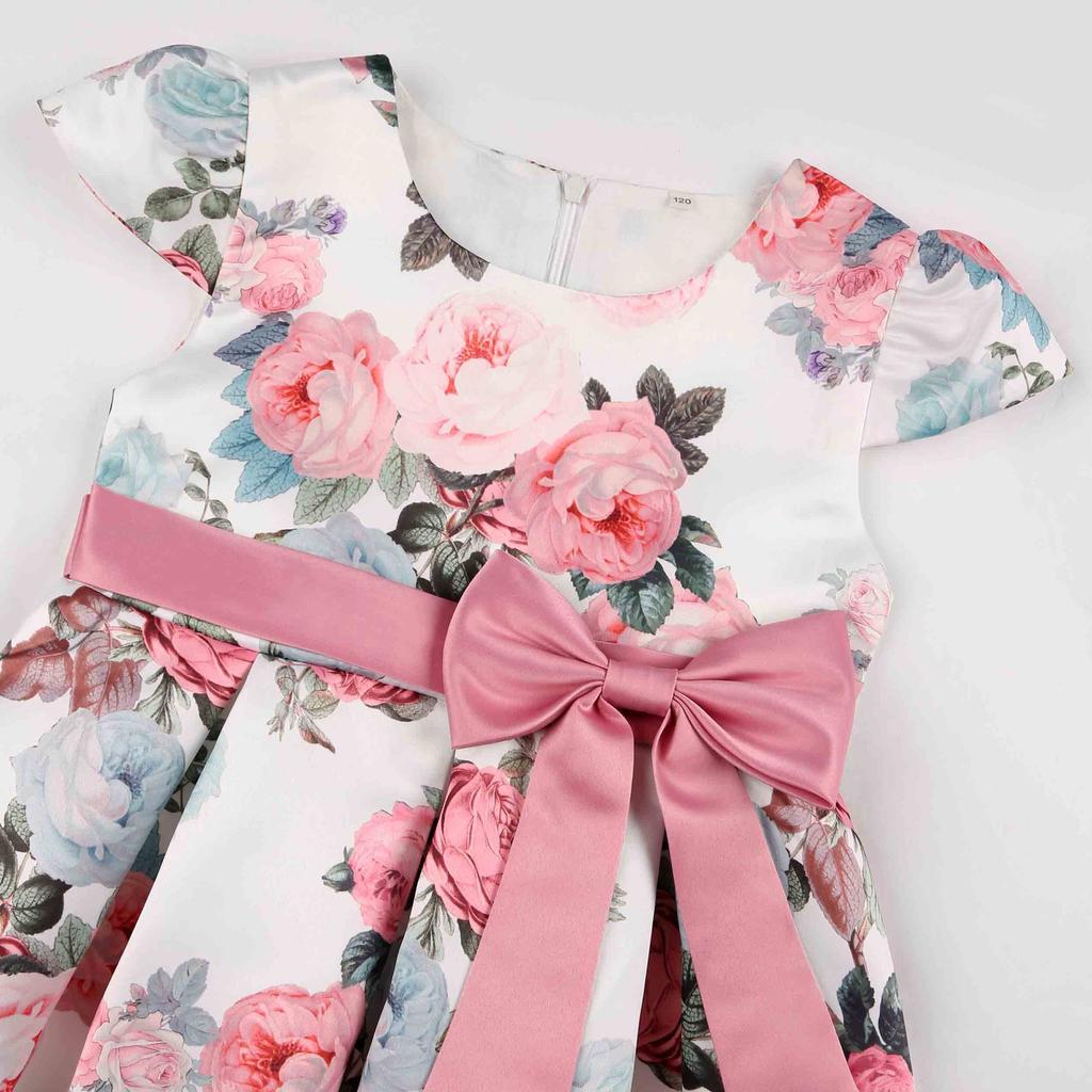 Kids Girls Bow Girl Party Princess Dresses Children Ball Gown Costume Festival Host Children Dress