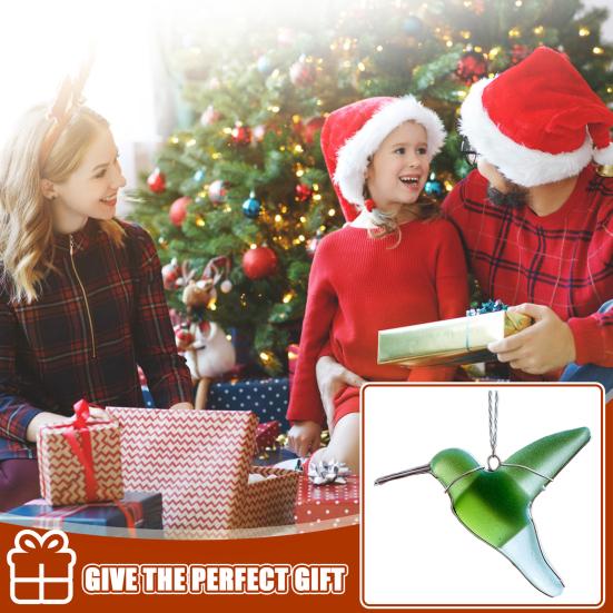 Sea Glass Bird Ornaments Handmade Ocean Style Hummingbird Bluebird Hanging Decoration Sea Glass Art Keepsake for Coastal Xmas Tree Decor