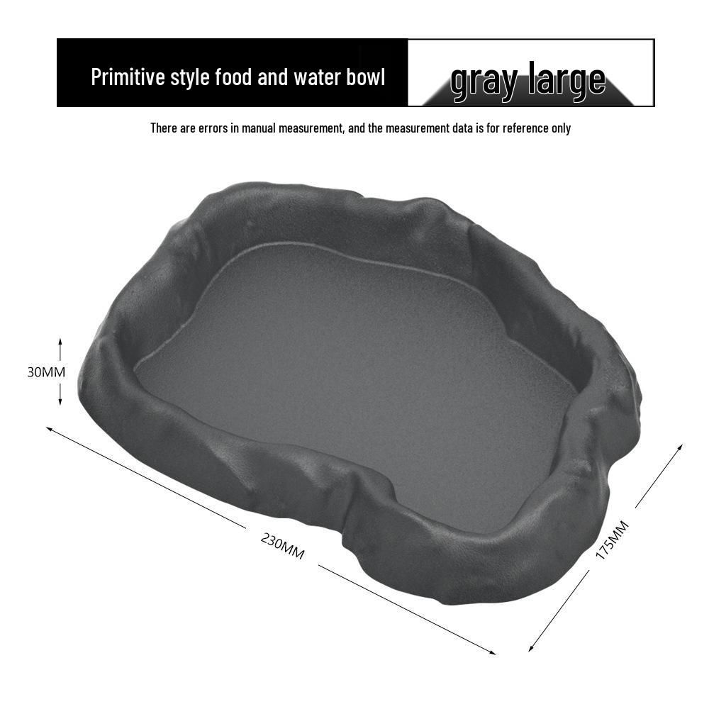 Reptile Water Bowl: Rock Design for Lizards, Chameleons, Snakes, Geckos, Frogs, and Turtles