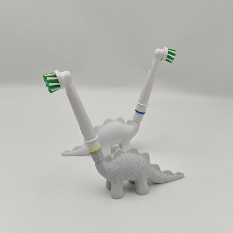 Carino Portaspazzolino Elettrico Dinosauro con Supporto - Compatibile con Spazzolini Elettrici Oral-B, Non Richiede Alimentazione
