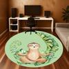 1pc Sloth Yoga Round Chair Mat Area Rug - Non-Slip, Floor Mat for Office, Bedroom, and Indoor Decor C1118072