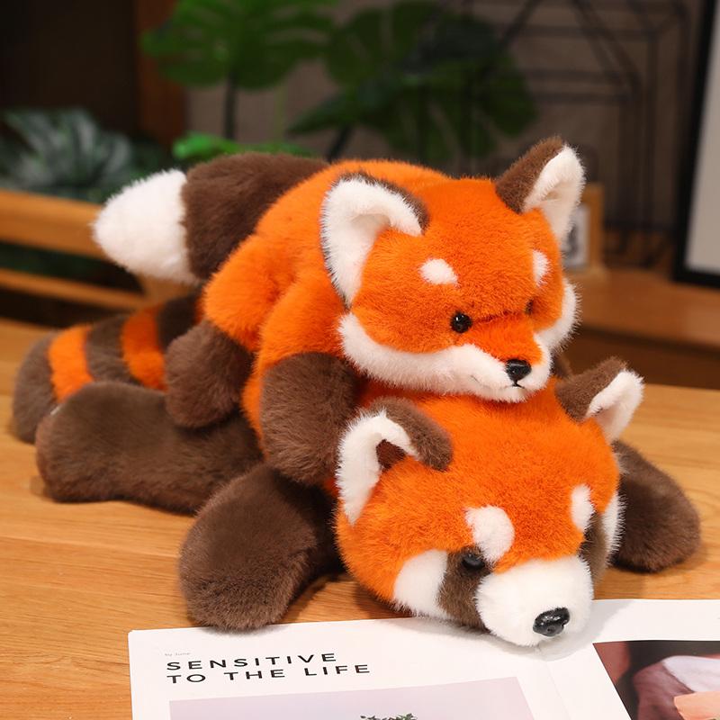 1Pc 30cm Lovely Plush Lying Grey Raccoon Toys Kawaii Panda Fox Plushie Pillow Stuffed Soft Animal Cushion Birthday Gift