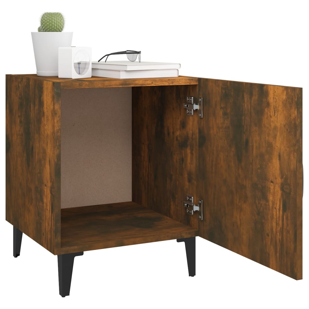 Nightstands 2 pcs Smoked Oak Wood Based Material