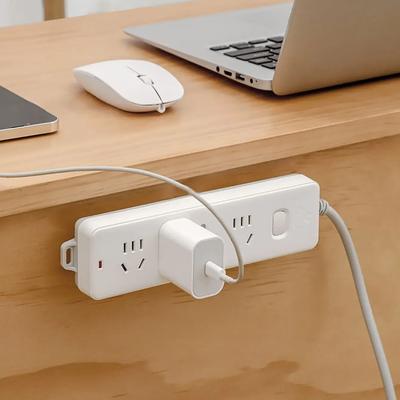 1pc-Self-Adhesive Desktop Socket Fixer Cable Organizer Wall Hanging Strip Hook Holder Plug-in Removable Wall-Mounted Hooks