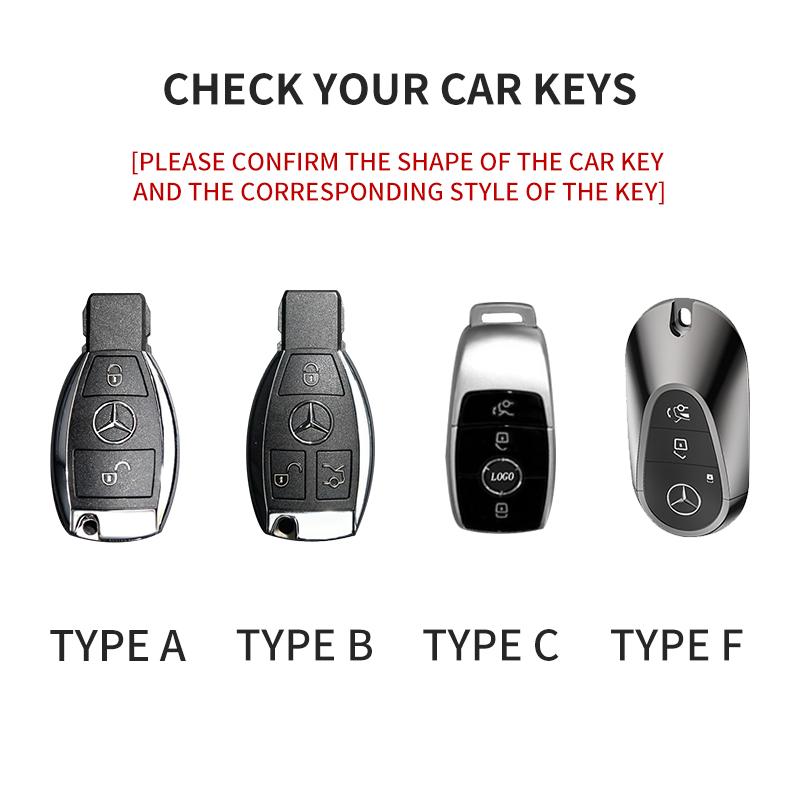 Suede Leather Car Key Case for Mercedes Benz E Class W213 W205 E200 E260 E300 E320 AMG CLA 2018 2019 2020 Remote Fob Shell Case