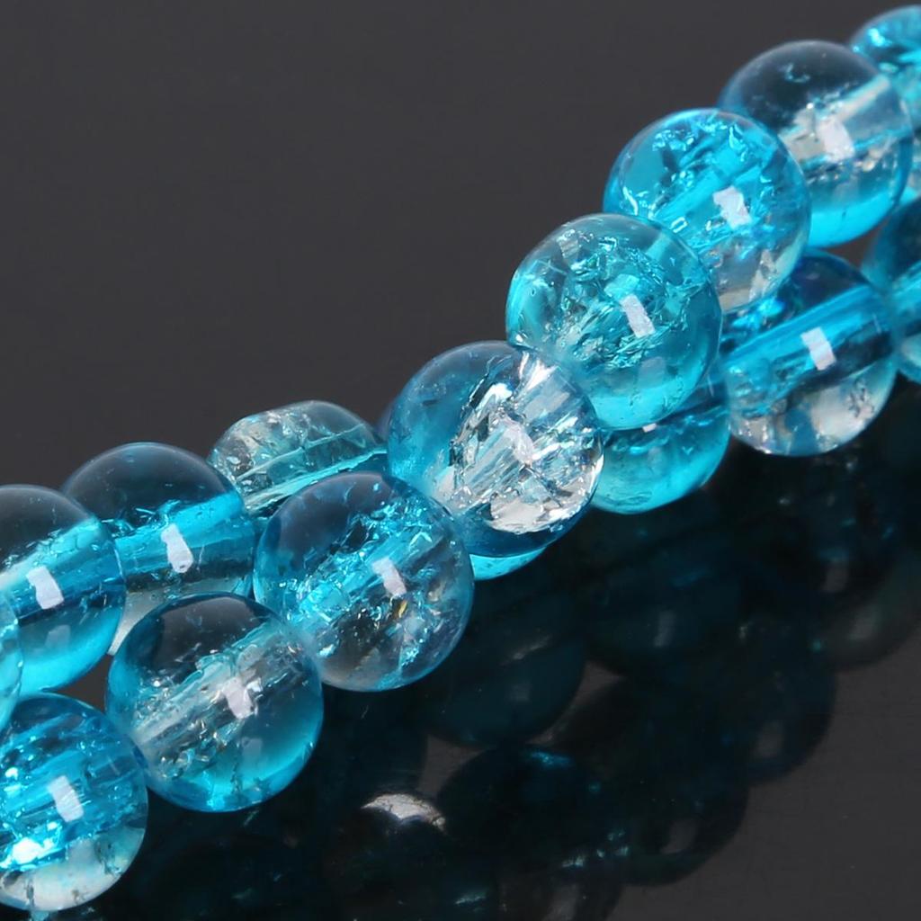 4/6/8/10mm High Quality Crackle Design Glass Beads Colorful Smooth Round Beads For Jewelry Making DIY Bracelet Necklace Earring