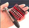 34PCS Double Head Mini Ratchet Wrench Kit with 1 Straight or Curved Handle Flat Phillips Screwdrivers Hex Torx Drill Bits