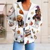 Women Plus Size Zip Up Hoodie Long Sleeve Leopard Football Star Print White Sweatshirt With Pockets