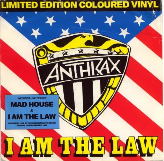 

7inch Record ANTHRAX - I Am The Law ISX316 Island Records 1987 UK Rock Used