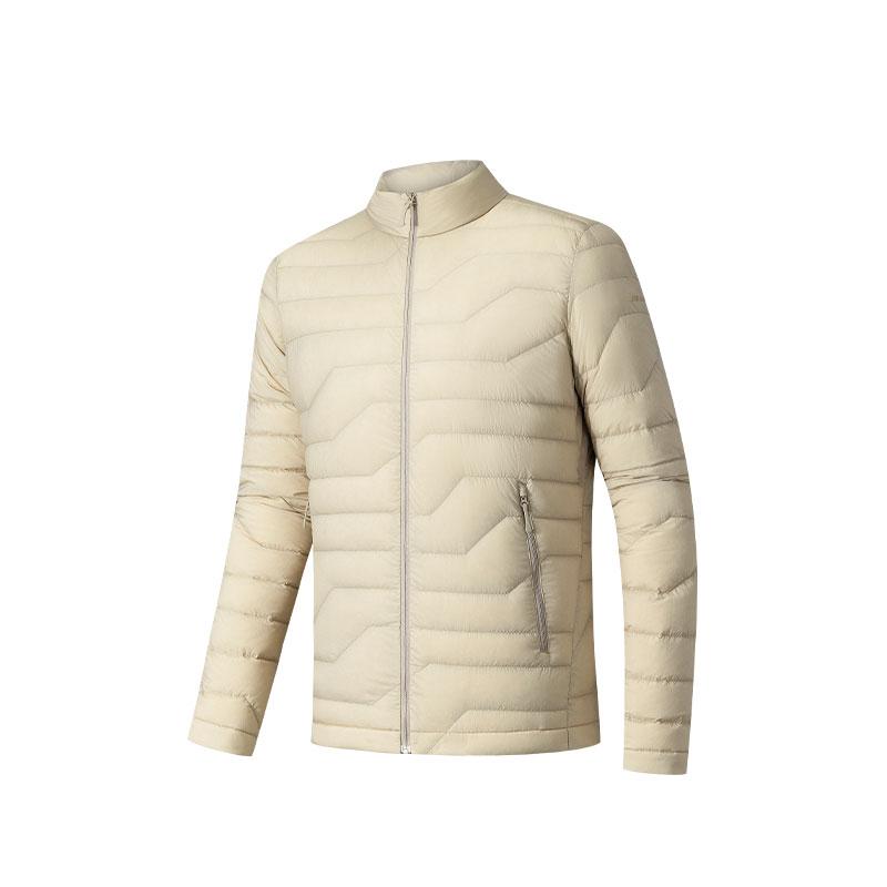 Anta Simple Casual Versatile Stand Collar Zipper Solid Color Down Jacket Men Outerwear 152540919-1