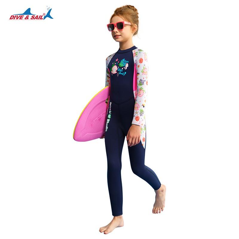 Kids Girls Full Body Neoprene Wetsuit Diving Snorkeling Swimming Surfing Warmth Protection Spring Fall Winter Summer