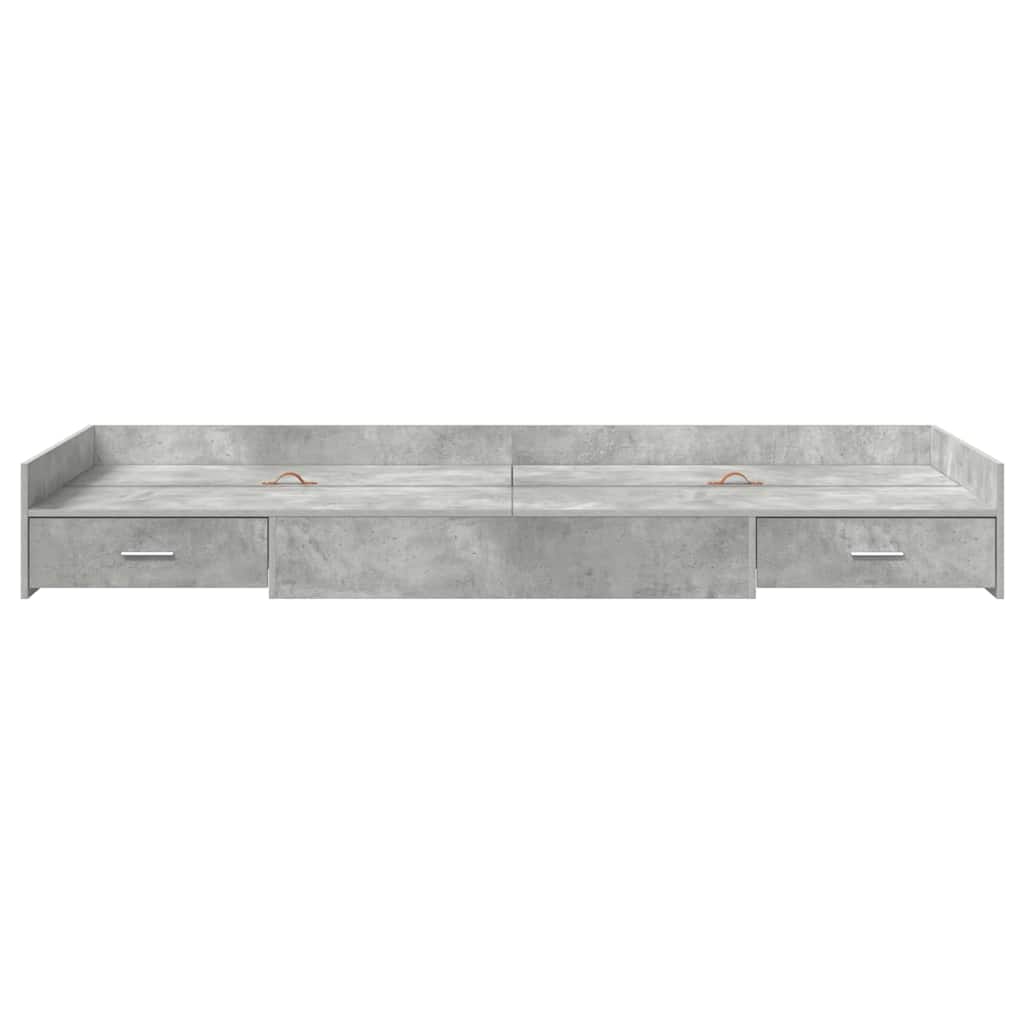 Bed Frame with Headboard Concrete Grey 75 x 190 cm Engineered Wood