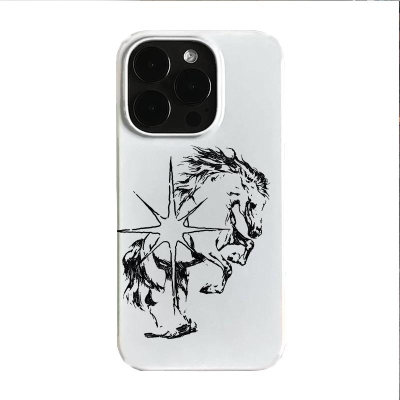 

Cute Star Little Horse Minimalist Jelly Phone Case for iPhone 17 AIR 16 15 14 13 12 11 PRO MAX XSMAX XR 7 8 PLUS Y2K Soft Cover iPhone 11 Pro Max