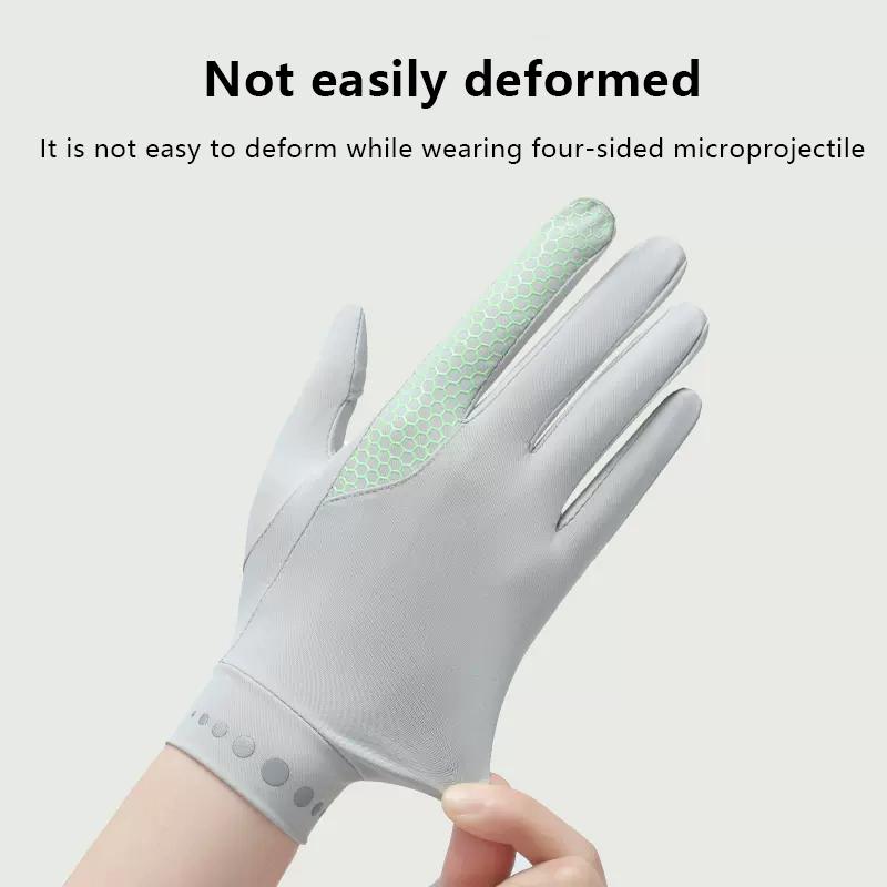 

Lady Sunscreen Ice Silk Gloves Female Summer Sun Protection Gloves Cycling Driving Running Mittens Thin Anti-Uv Gloves