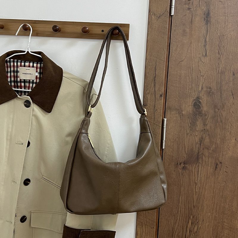 

Women s Bag Work Clothing Fancy Retro Underarm Crossbody Bag Mud color without pendant