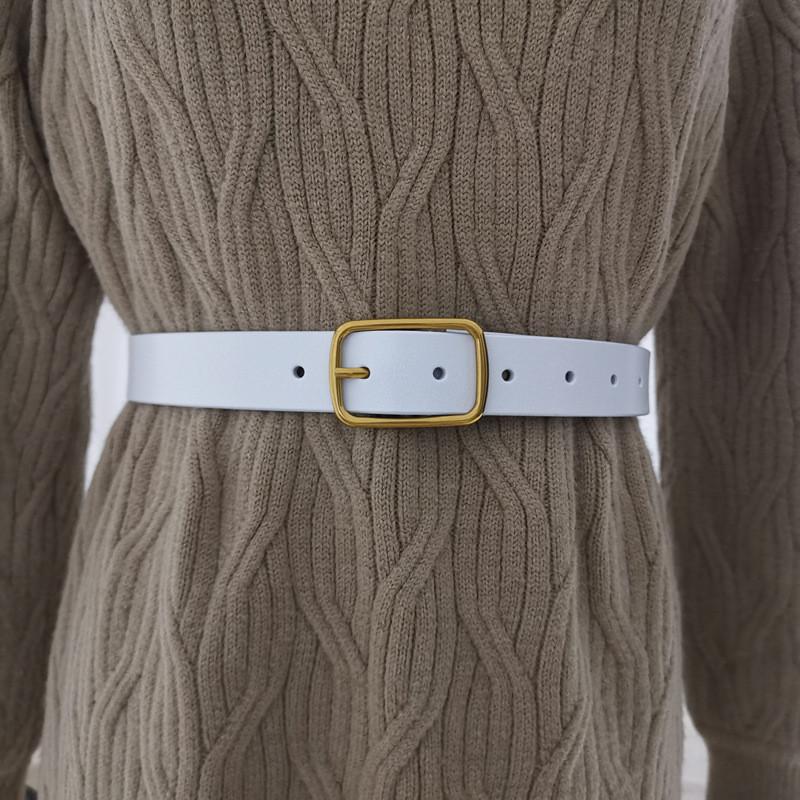 Style Pure Leather Belt For Women With Metal Pin Buckle For Jeans And Pants