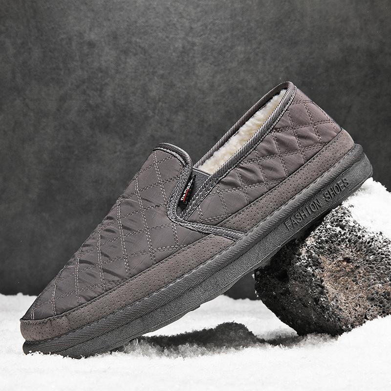 Cloth shoes men's winter velvet thickened warm dad cotton shoes men's soft-soled non-slip beanie shoes
