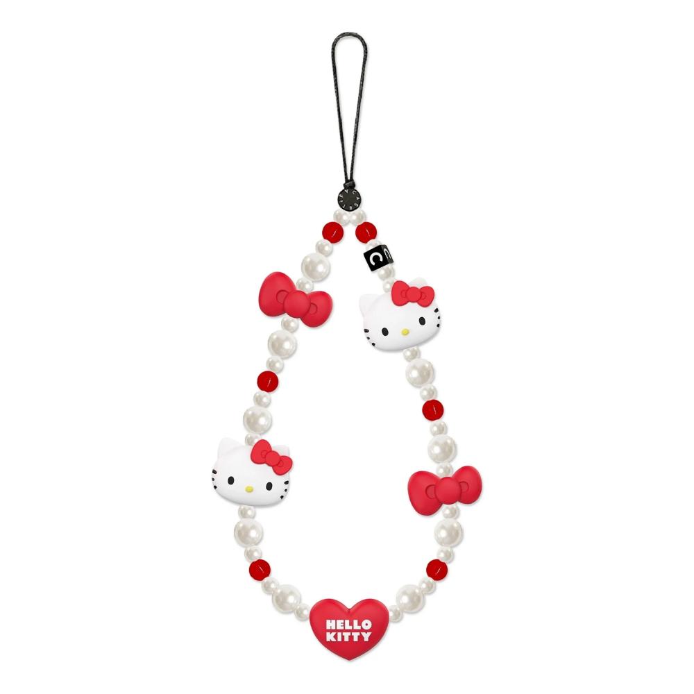 Sanrio Hello Kitty Lovely Phone Beaded Keychain Ornament Cute KT Cat Key Backpack Decorative Accessories Girls Gifts