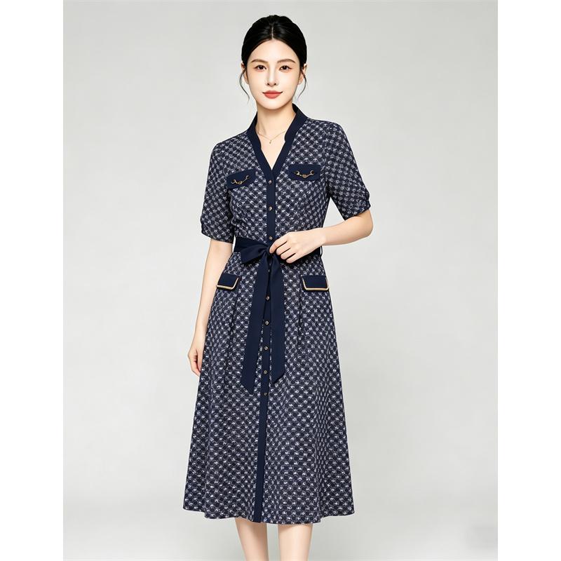 Cowboy Short Sleeved Casual Long Dress