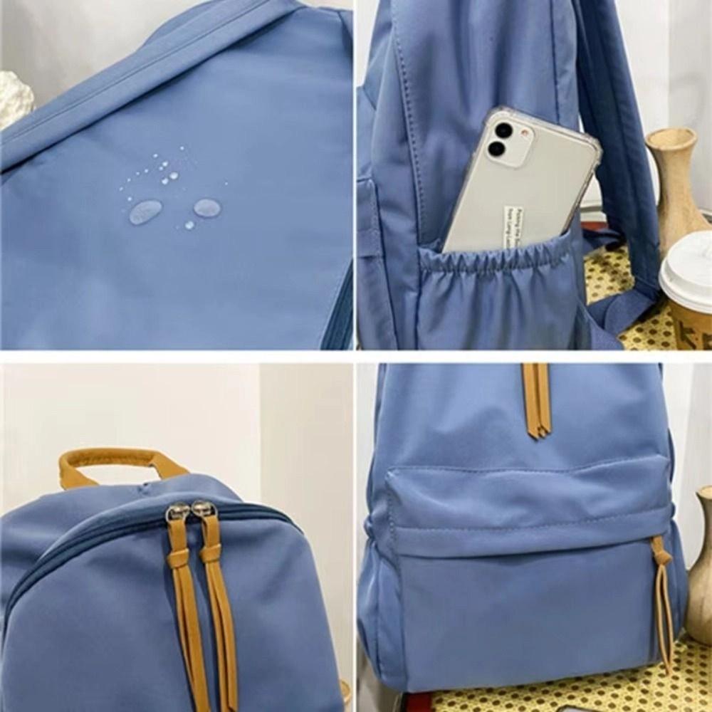 Solid Color School Backpack Large-capacity Shoulder Knapsacks for Teenager