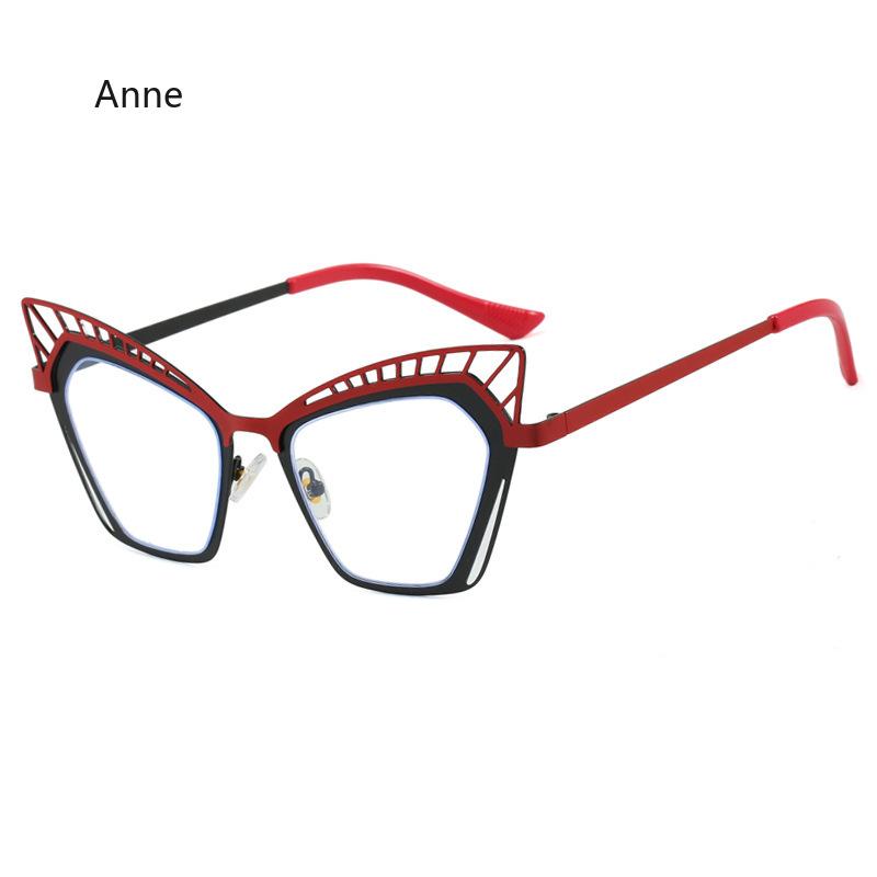 Fashion  Cat Eye Square Large Frame Eye Protection Splicing Color Ladies Anti-Blu-Ray Optical Frame Gafas Hombre