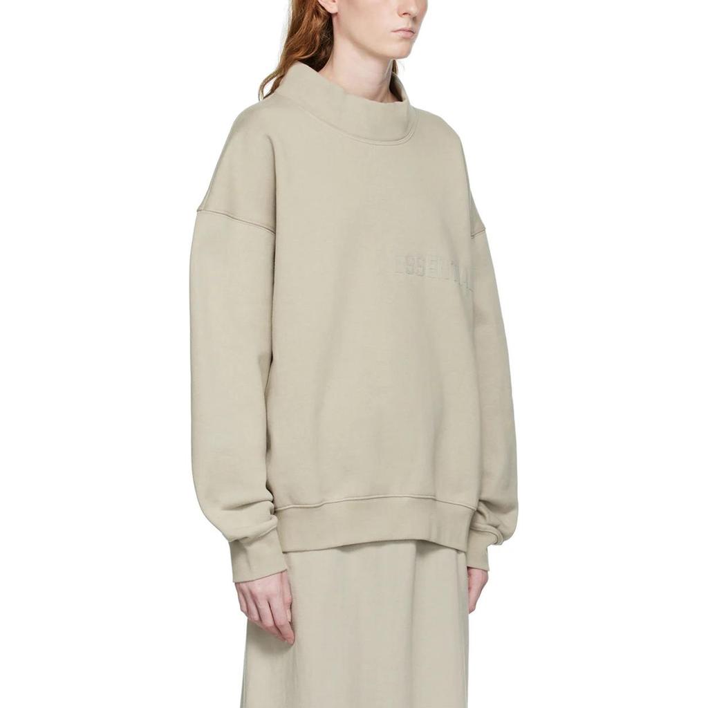Fear Of God Essentials FW22 Smoke Mock Neck Pullover Fleece Sweatshirt Women sweatshirt Ash-Gray FOG-FW22-824