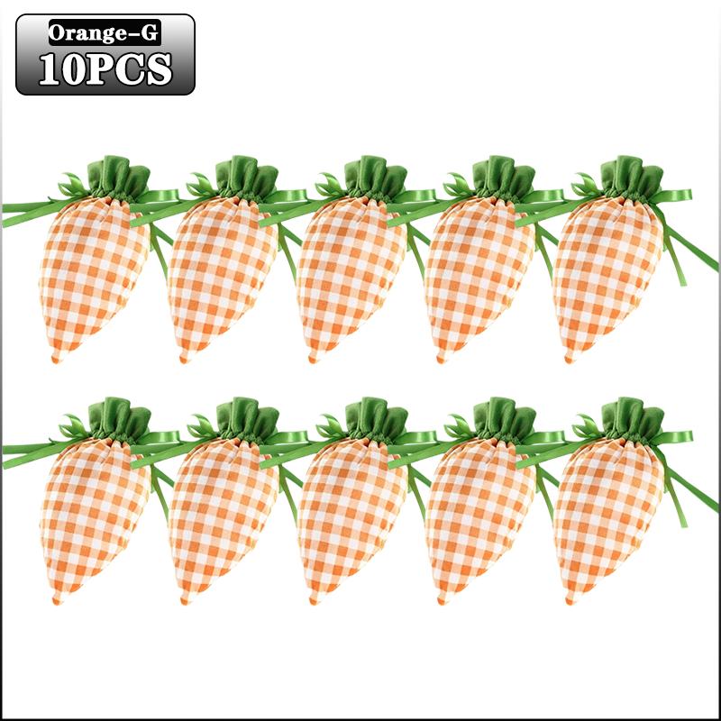 Easter Carrot Gift Bags Polyester Candy Packaging for Holiday Gifts Storage Decoration Easter Candy Bags Easter Decorations