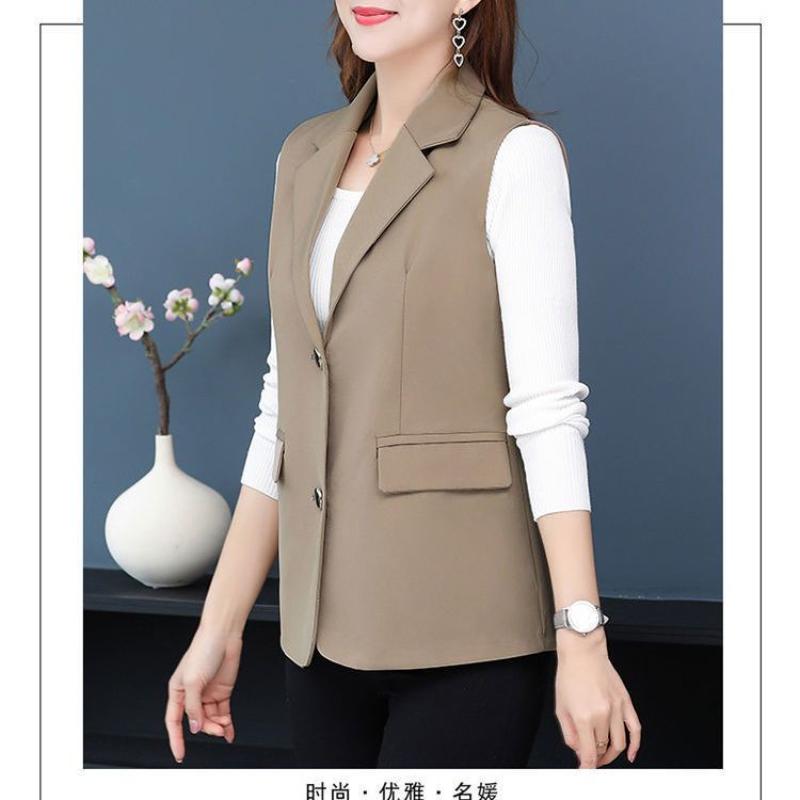Western Women's Spring and Autumn New Versatile Casual Temperament Sleeveless Suit Vest Top