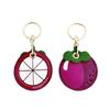 Avocado Fruit Key Chain Leather Bag Pendant Access Control Card Case  DIY Charms