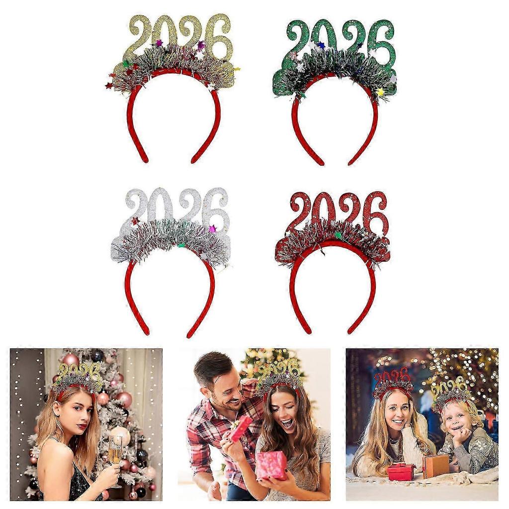 Hard wearing Plastic Christmas Head-dress 4PCS Assorted Styles Santa Hat Deer Antlers For Holiday Gatherings School Activity New Arrival