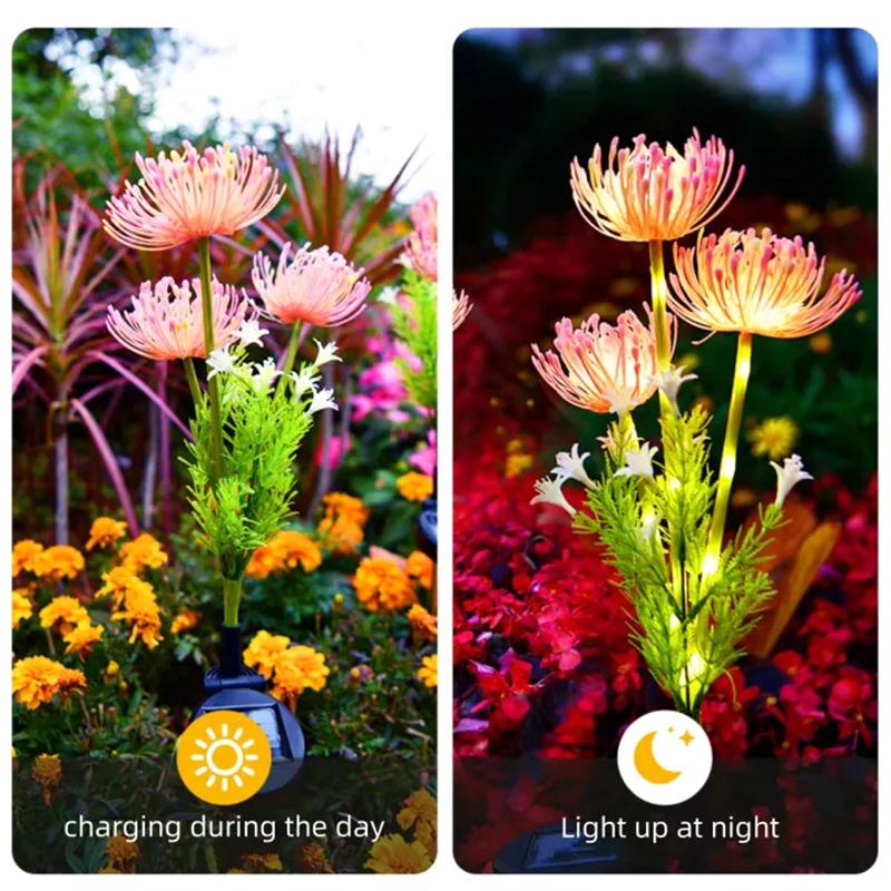 Solar Powered Shore Flower Ground Plug-In Lamp, Outdoor Waterproof, Beautiful Flower Decoration, Courtyard Lawn Decoration