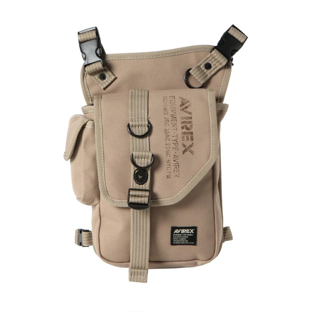 AVIREX Men's Utility 2-Way Leg Bag Beige (23) H22xW16xD6
