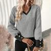 BITCED Women's Fashion Casual V-Neck Long Sleeve  Blouses & Shirts