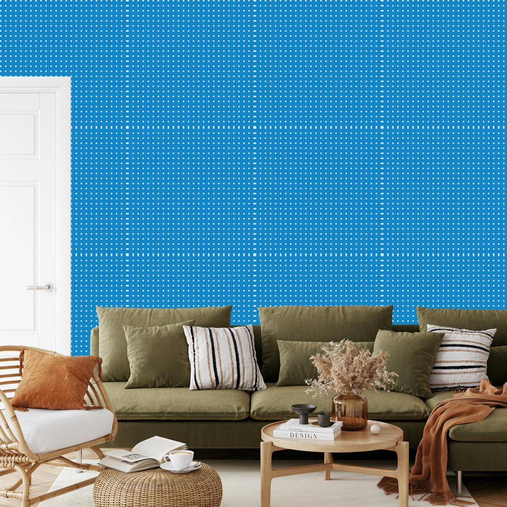 Dots Wallpaper, Top Blue, Bottom Blue for Living Room and Bedroom 50x1000