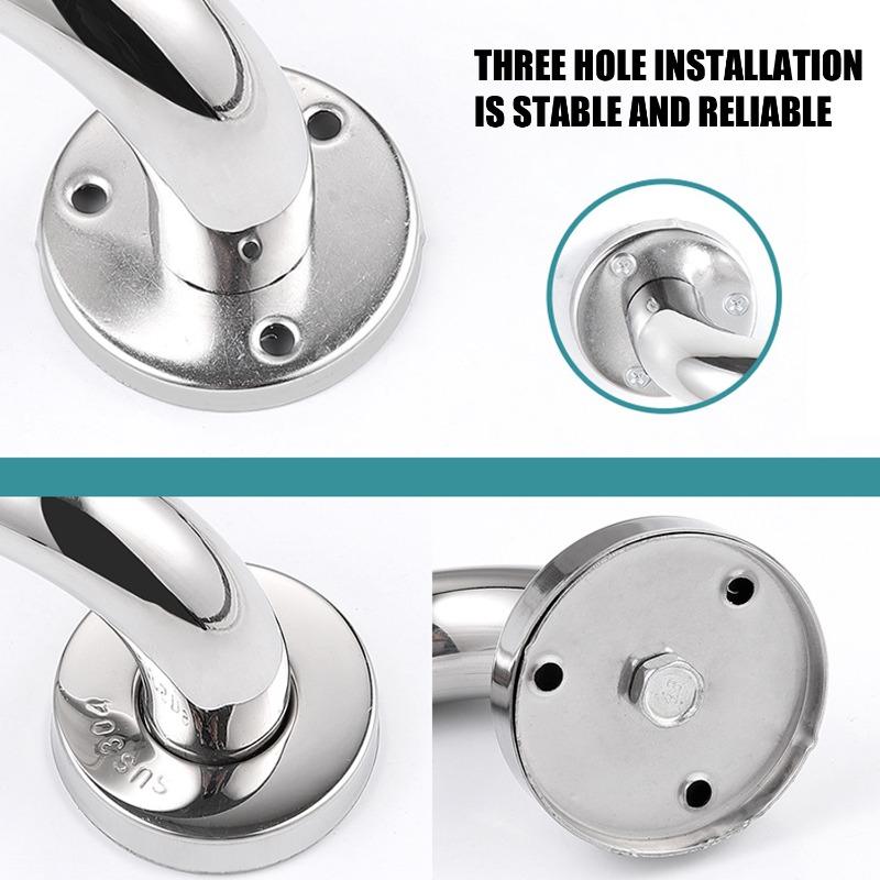 Stainless Steel Hand Rails Wall Mounted Towel Holder Bathroom Toilet Support Handle Heavy Duty Bathtub Shower Safety Grab Bars