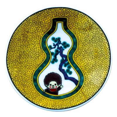 Kutani Ware Small Diameter Blue Hand Miscellaneous Made In 712110 "Monchhichi" Plate, Plate, Approx. 12cm, Ko-Kutani Gourd, Tableware, Goods, Goods,