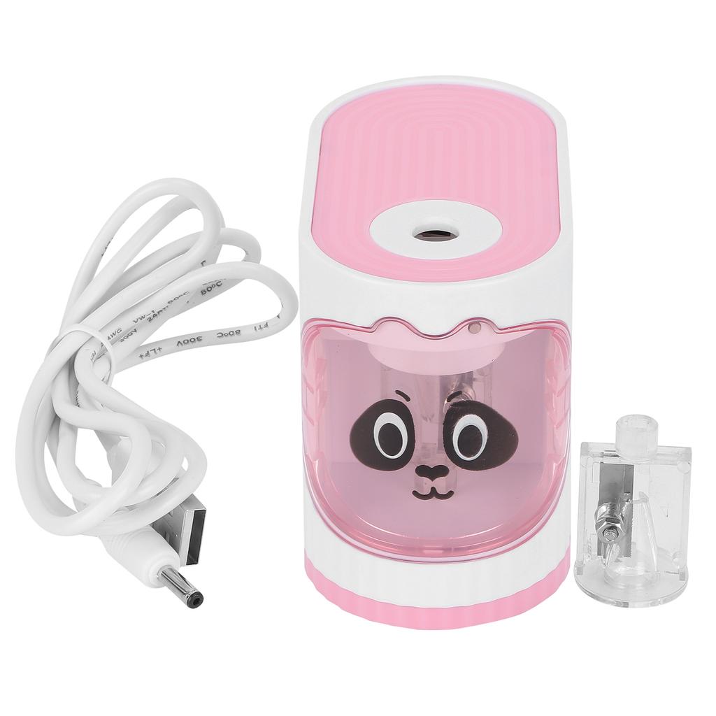 Electric Pencil Sharpener Classroom Cartoon Stationery Auto Stop for Kids ArtistsPink