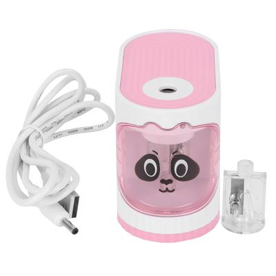 Temperamatite elettrico per aule, cartoni animati, cancelleria, arresto automatico per bambini, artisti, rosa