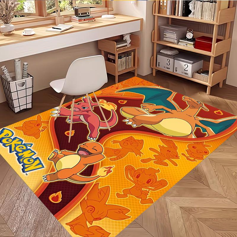 Pokemon Print Rug, Washable Floor Carpet, For Entryway Dorm Laundry Room Office Study, Home Decor Birthday Christmas Gift
