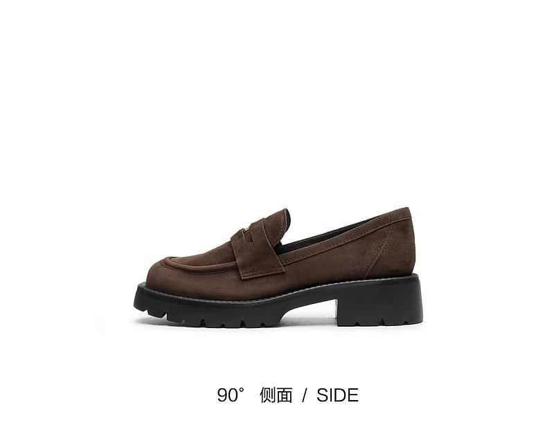 Sijiatu Spring British Style Loafers with Thick Soles and Increased Height, Wearing Small Leather Shoes for Women 9YJ53AA5