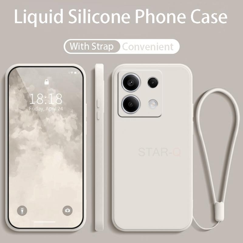 

Note13 Pro Original Strap Liquid Silicone Phone Case For Xiaomi Redmi Note 13 12 Pro 4G 5G Lanyard Back Cover Note12 13pro Plus Redmi Note 13 4G