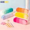 New Soft Silicone Pen Bag Gradient Color Large Capacity Pencil Case Multifunctional Learning Supplies Pen Storage Bag