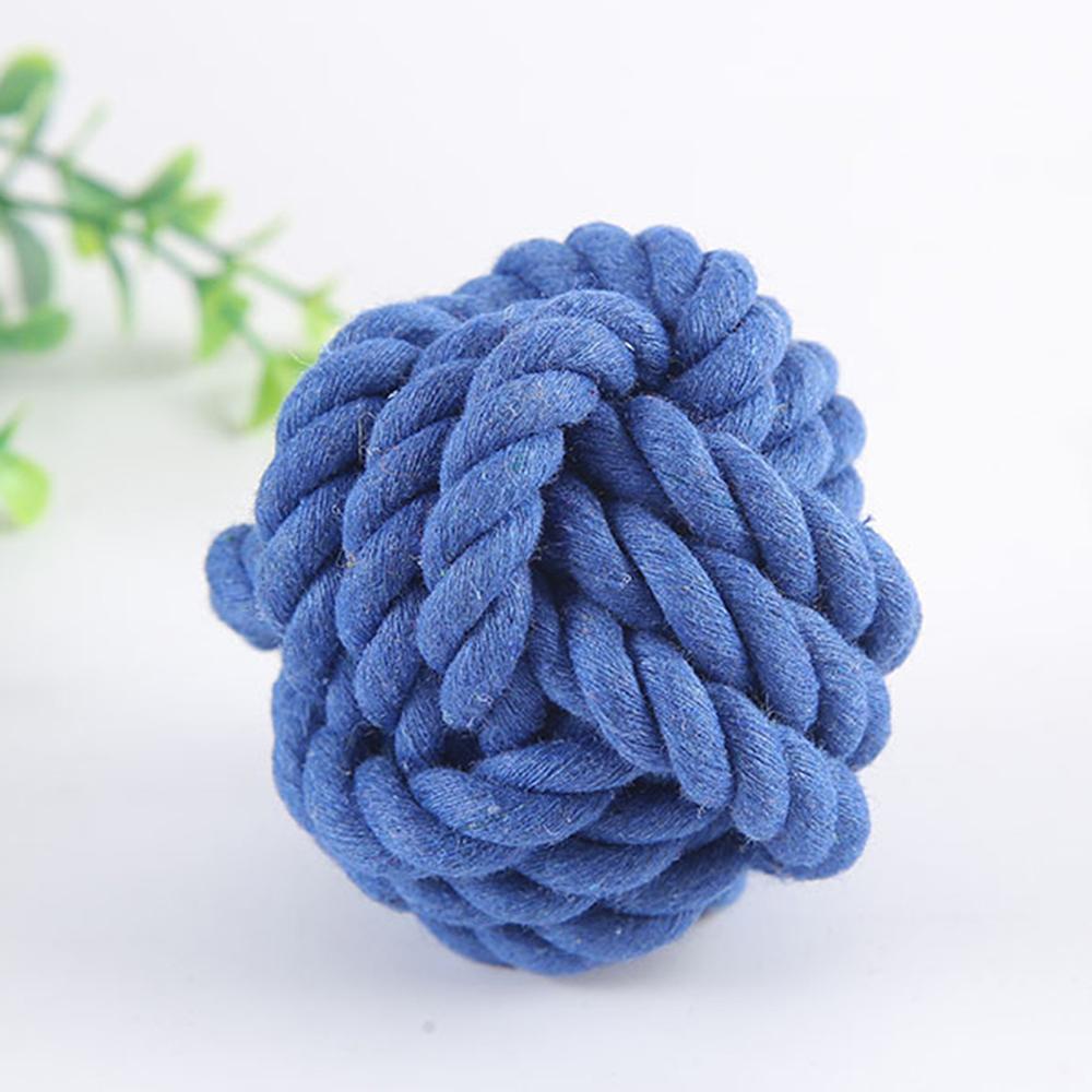 Dog Teeth Bite Resistant Cotton Rope Ball Puppy Teeth Grinding Relief Toy Ball Teeth Training Dog Supplies Pet Toy