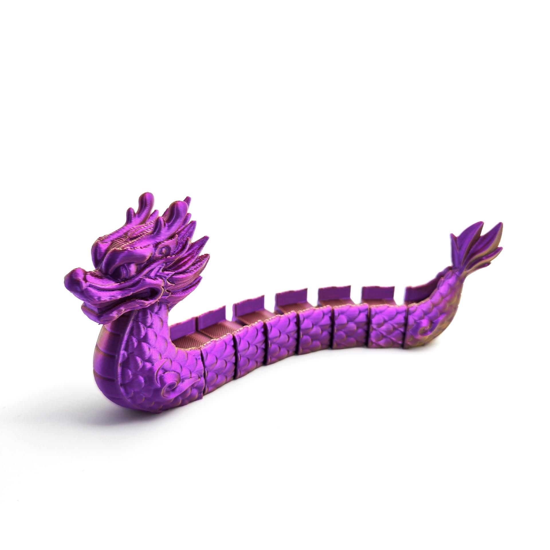 Articulated 3D Printed Dragon Boat: Festival Ornament, Decoration, Decompression Toy, Cross-Border Craft Gift