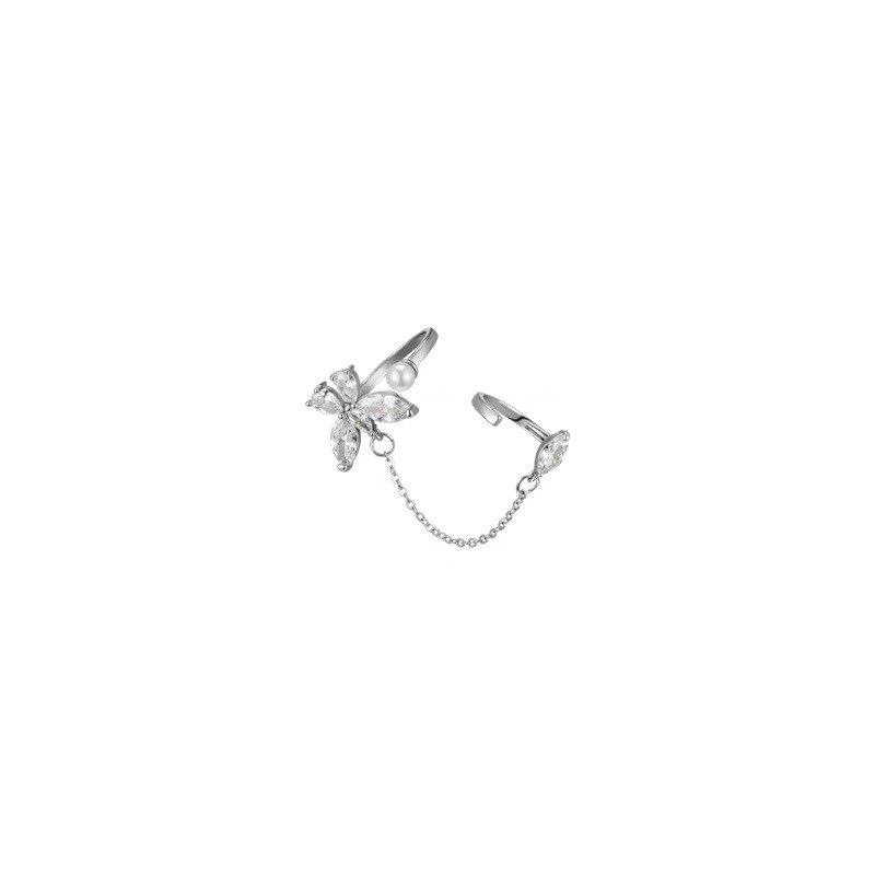 Double Finger Chain Rings For Women Ring Set Tassel Butterfly Zircon Crystal Rings Jewelry Fashion Hip Hop Jewelry