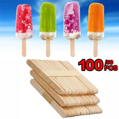50/100pcs Disposable Wooden Convenient Wood Sticks Waxing Spatula Tongue Depressor Ice Cream Stick