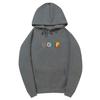Solid color fleece hooded sweater letter print men's and women's loose sports and leisure