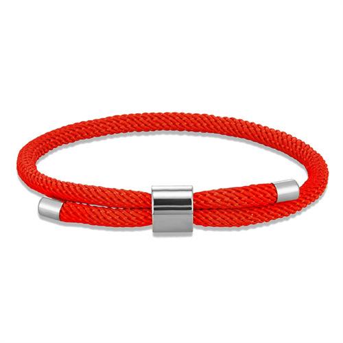 Stainless Steel Round Buckle Bracelet Classic Simple Men And Women Couple Adjustable Milan Rope Hand Rope