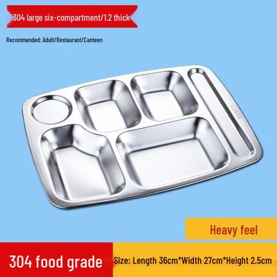304 Stainless Steel Divided Lunch Tray